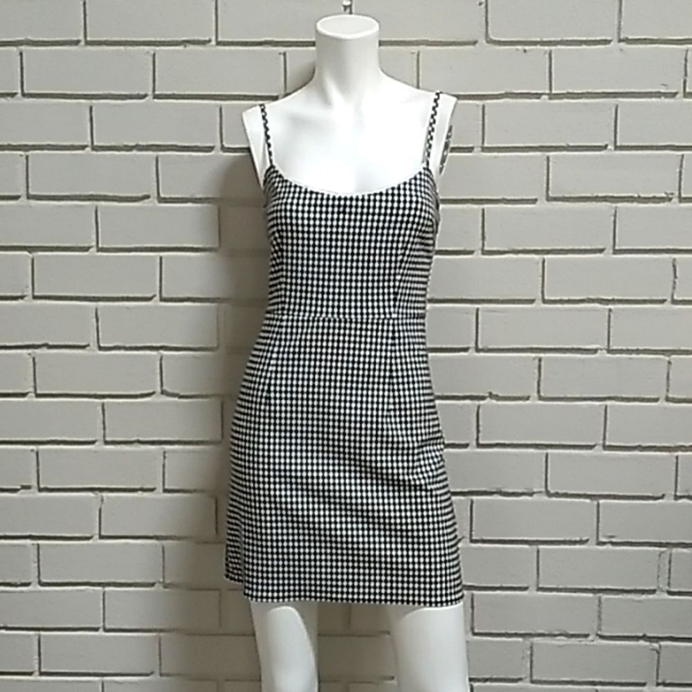 Urban Outfitters Black/White Checkered Mini Dress. Size Small.  NWT